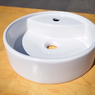 Pesuallas halkaisija 37.5cm valkoinen keraaminen